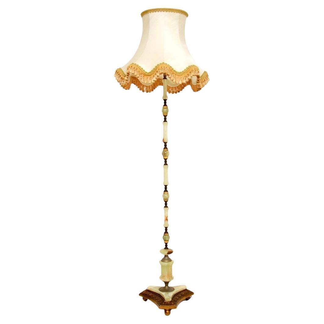 Antique French Onyx and Gilt Metal Floor Lamp