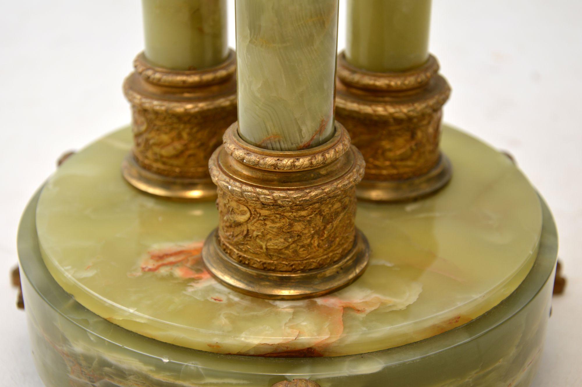 Antique French Onyx and Gilt Metal Occasional Side Table For Sale 5