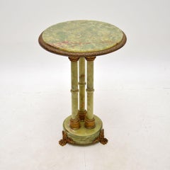 Antique French Onyx and Gilt Metal Occasional Side Table