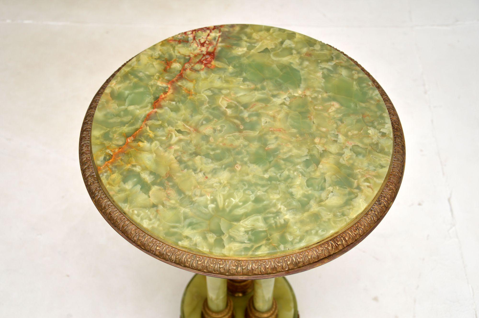 Antique French Onyx and Gilt Metal Occasional Side Table In Good Condition For Sale In London, GB