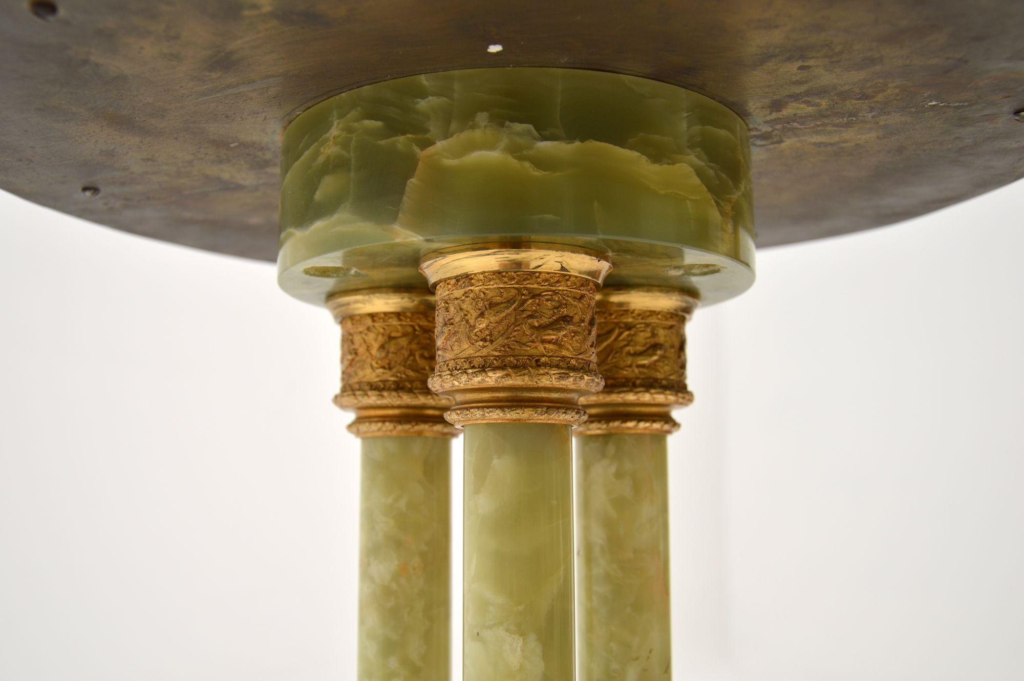 Antique French Onyx and Gilt Metal Occasional Side Table For Sale 1