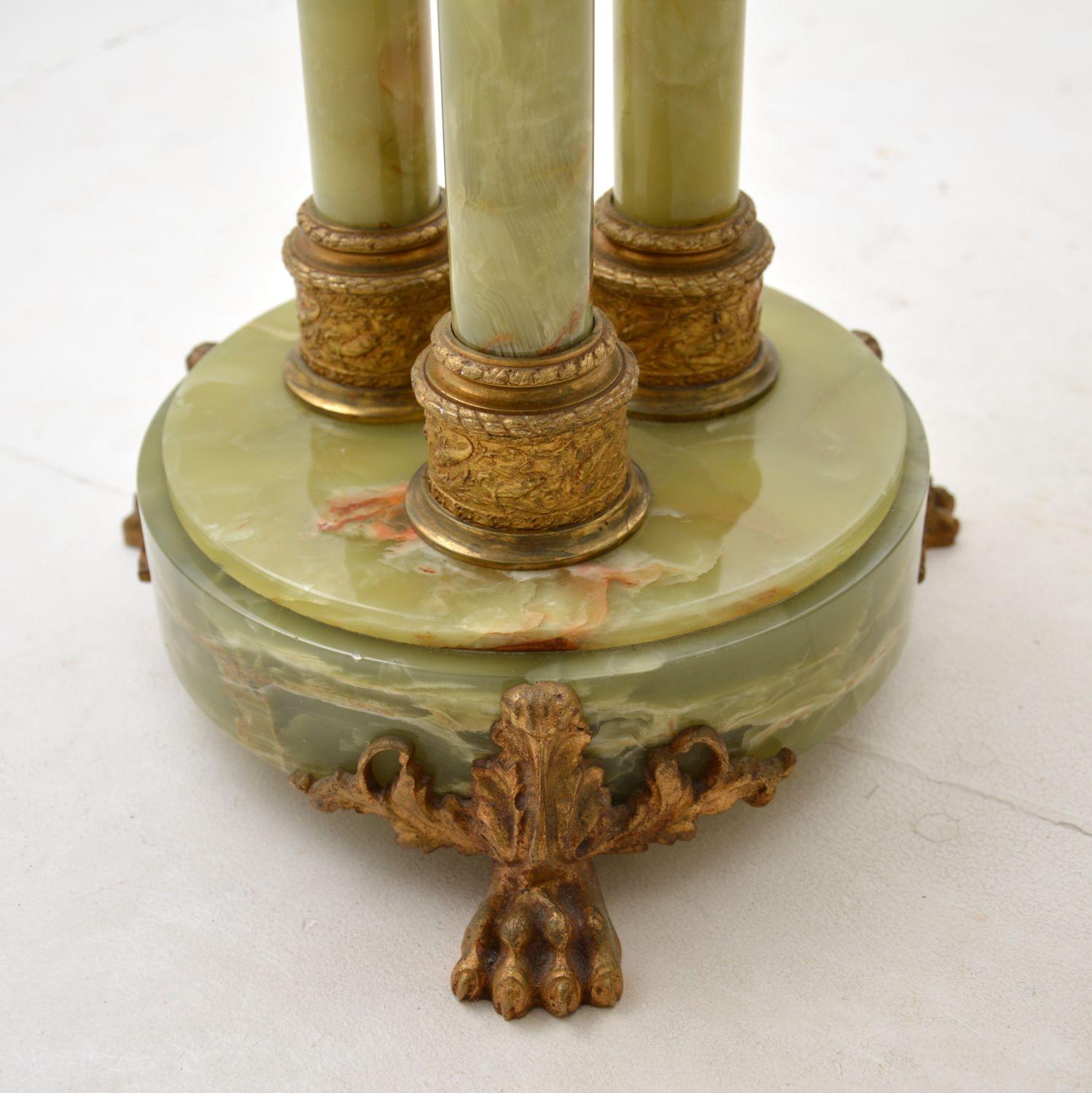 Antique French Onyx and Gilt Metal Occasional Side Table For Sale 2