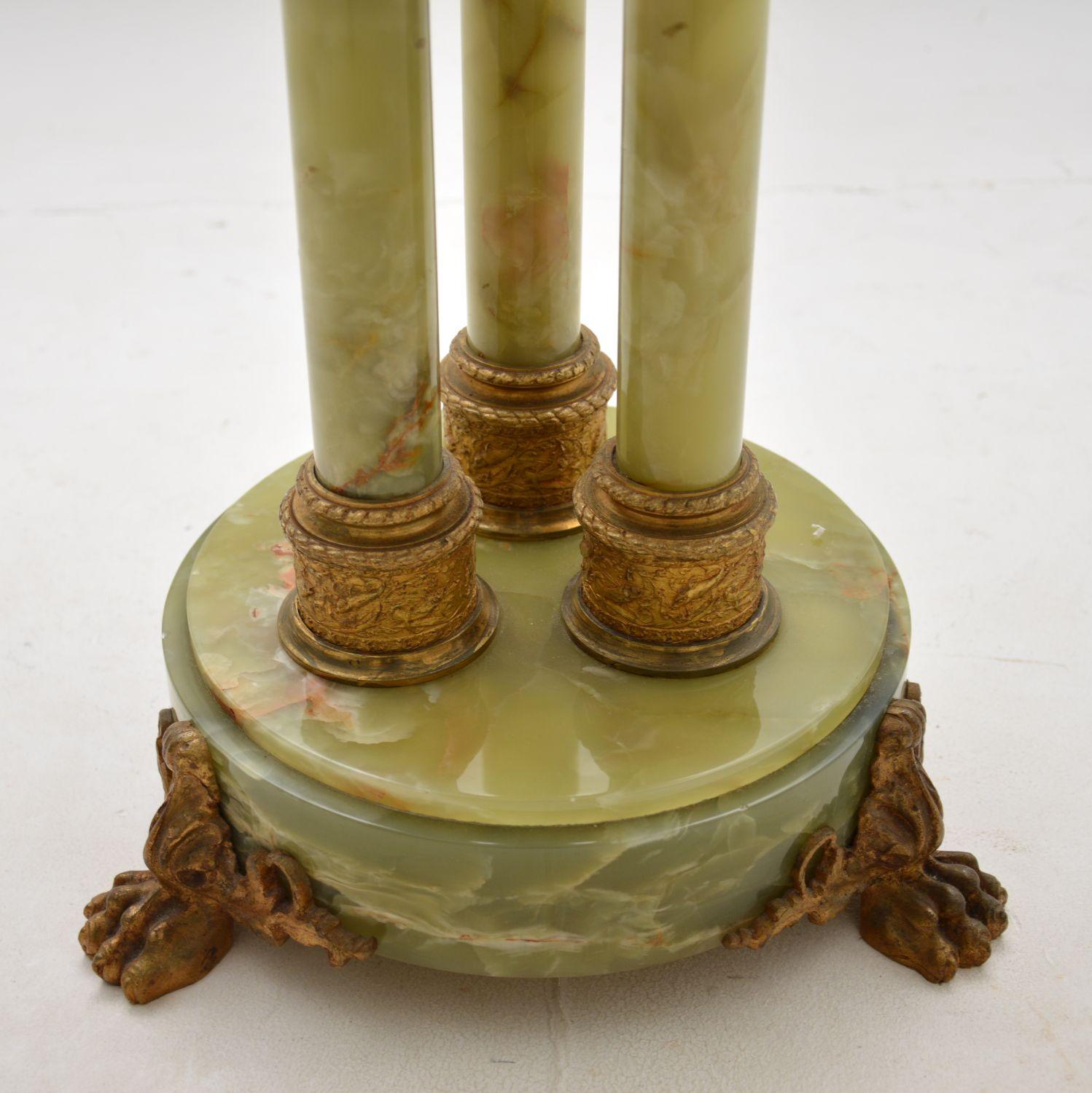 Antique French Onyx and Gilt Metal Occasional Side Table For Sale 4