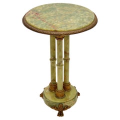 Vintage French Onyx and Gilt Metal Occasional Side Table