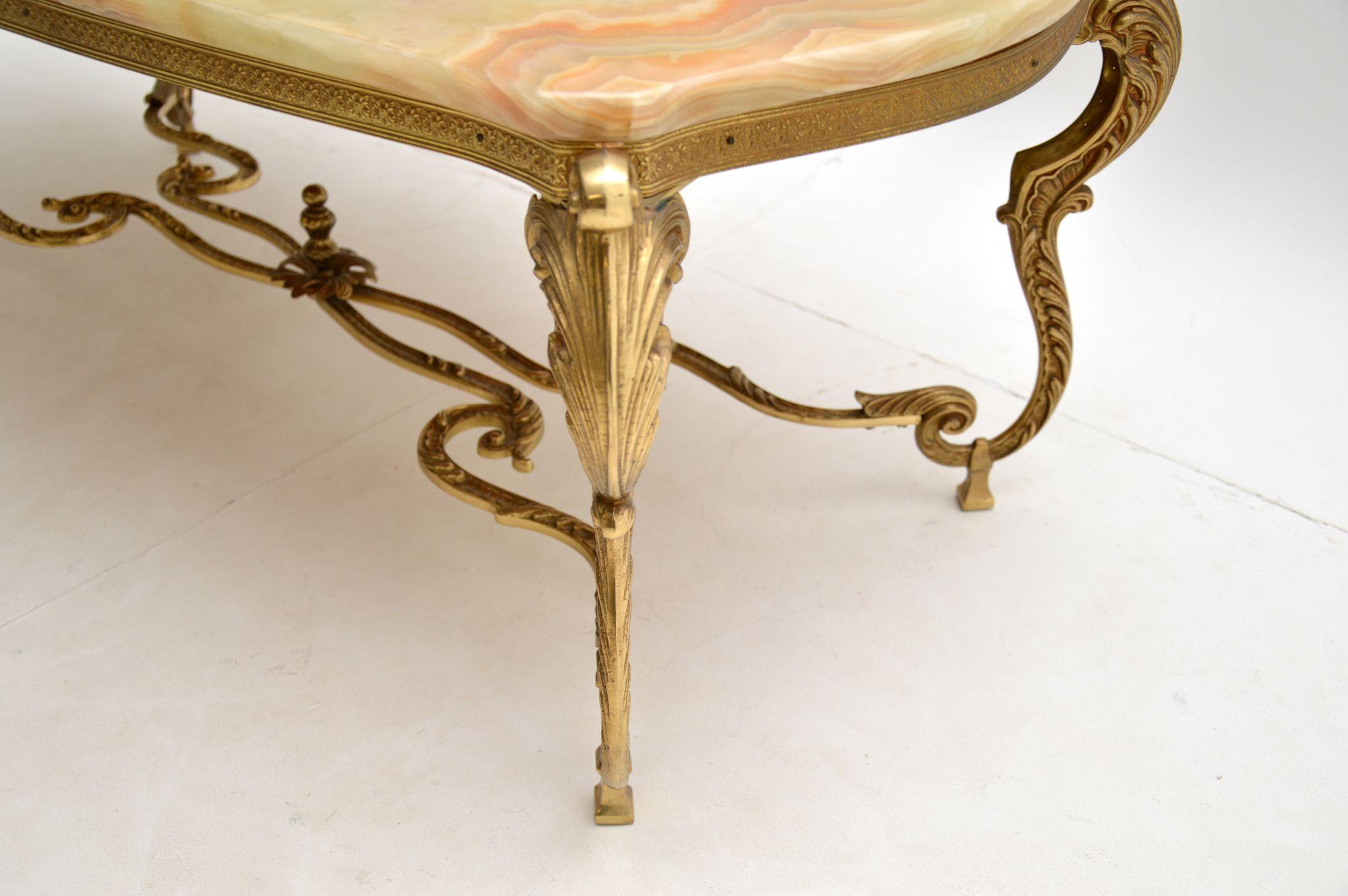 Antique French Onyx & Brass Coffee Table 5