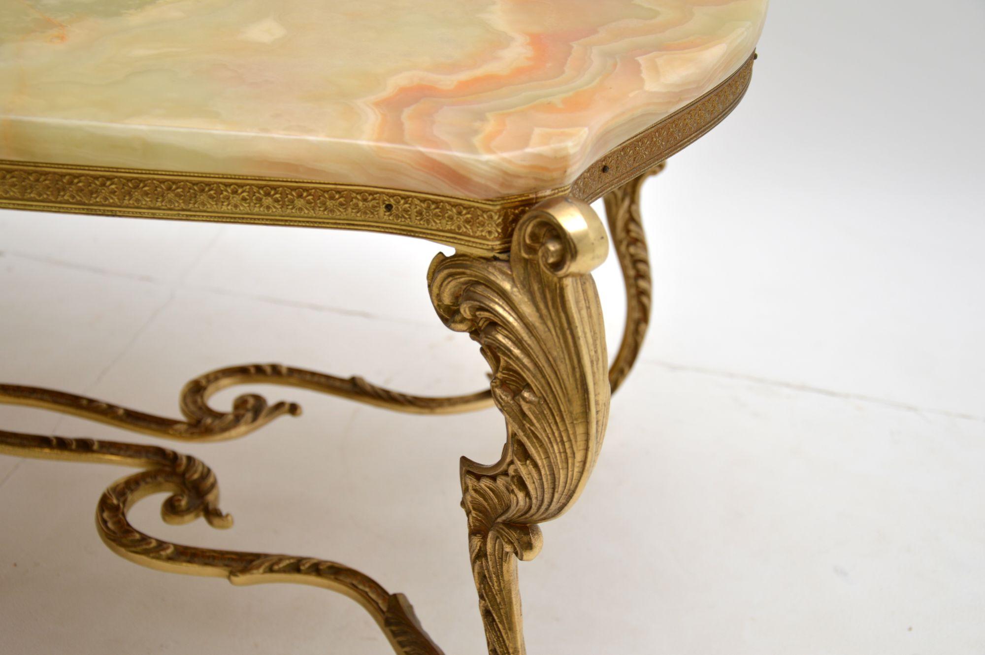 Antique French Onyx & Brass Coffee Table 6