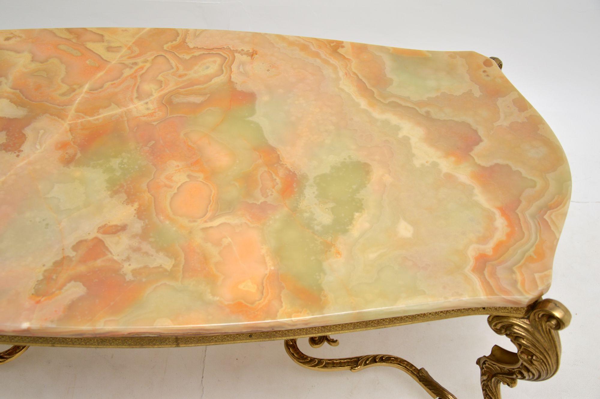 Antique French Onyx & Brass Coffee Table In Good Condition In London, GB