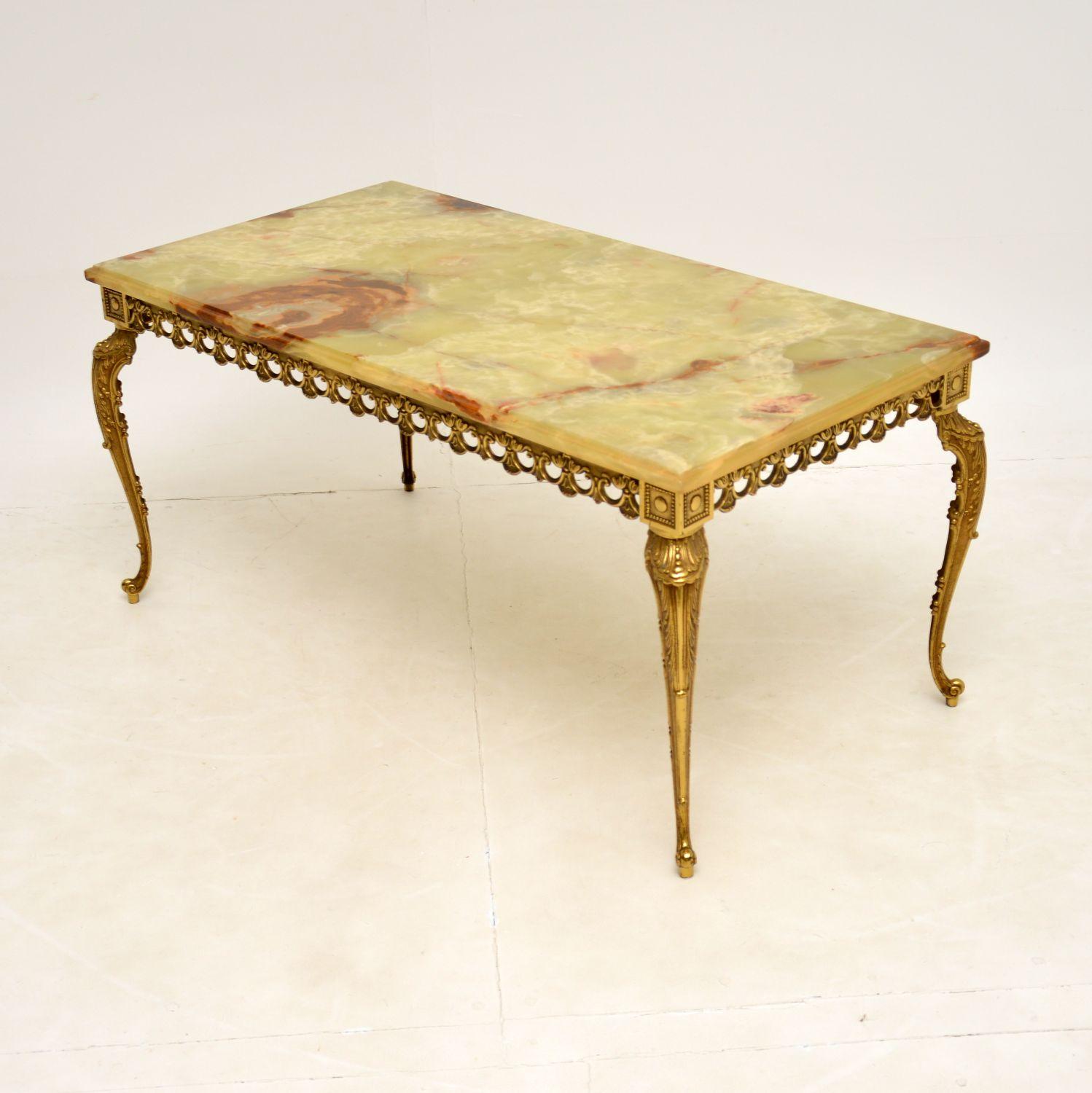 onyx and brass coffee table