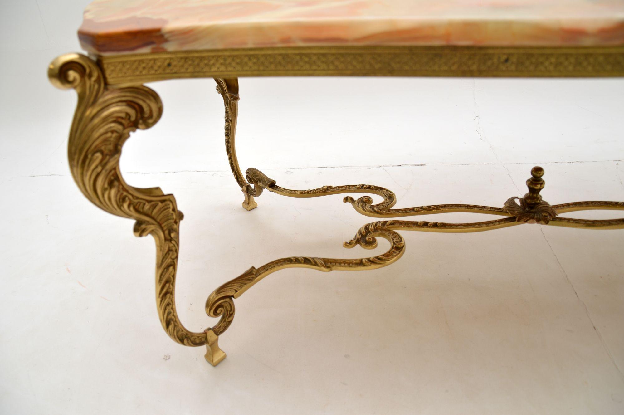 Antique French Onyx & Brass Coffee Table 3