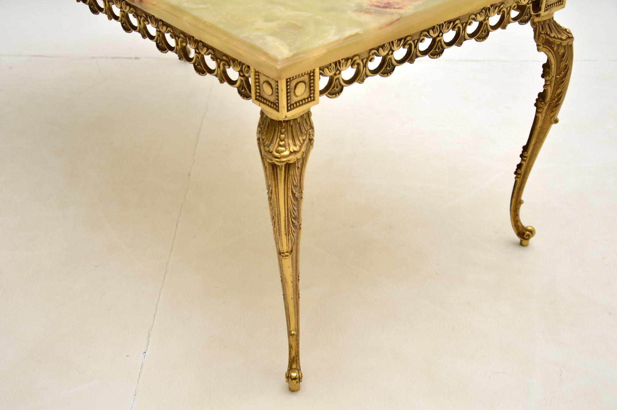 Antique French Onyx & Brass Coffee Table 1