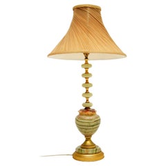 Antique French Onyx & Brass Table Lamp