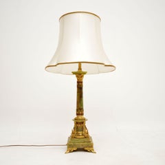 Antique French Onyx Cloisonne Table Lamp