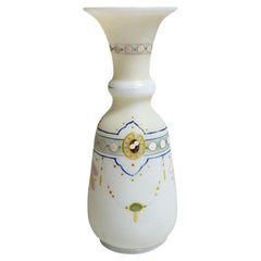 Antique French Opaline Hand Painted Vase