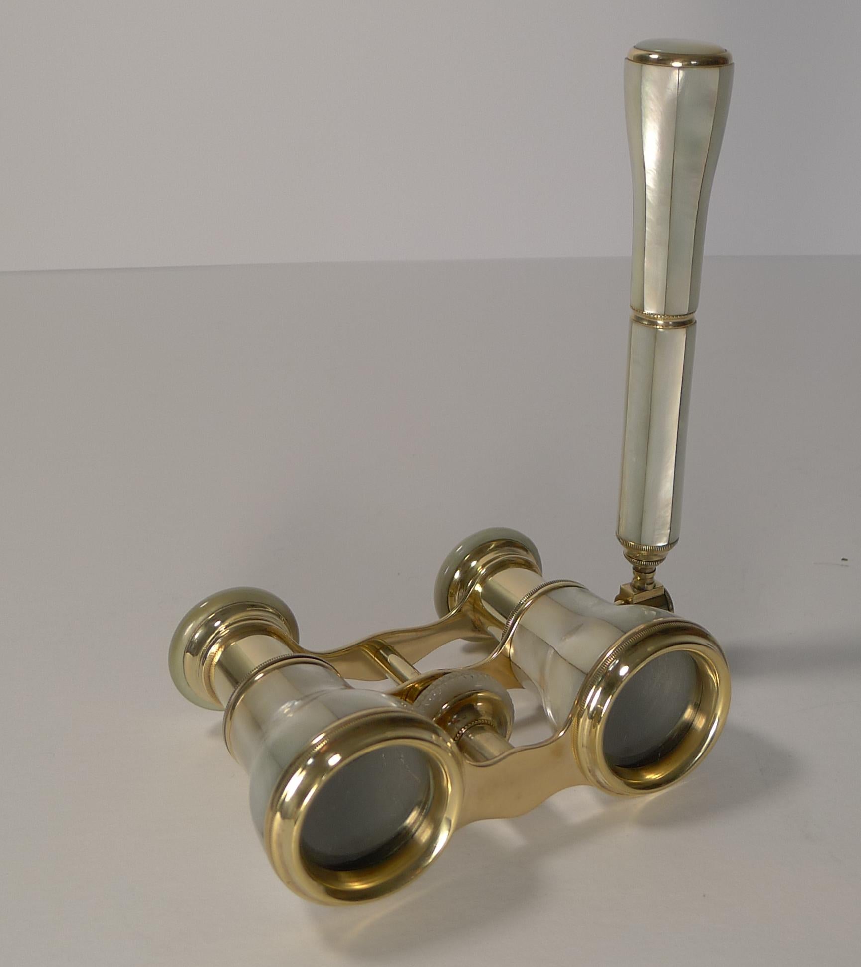Antique French Opera Glasses with Detachable Lorgnette Handle, circa 1900 3