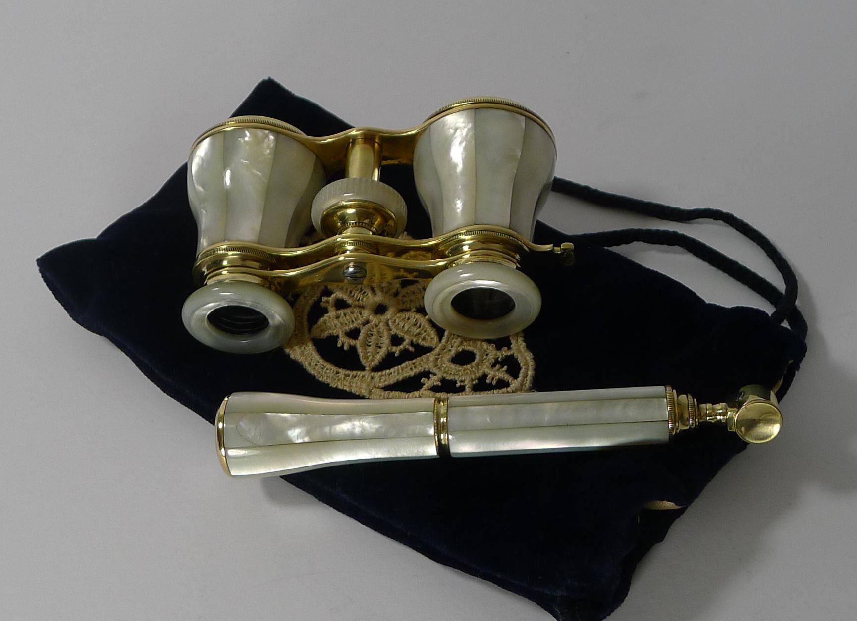 Antique French Opera Glasses with Detachable Lorgnette Handle, circa 1900 6