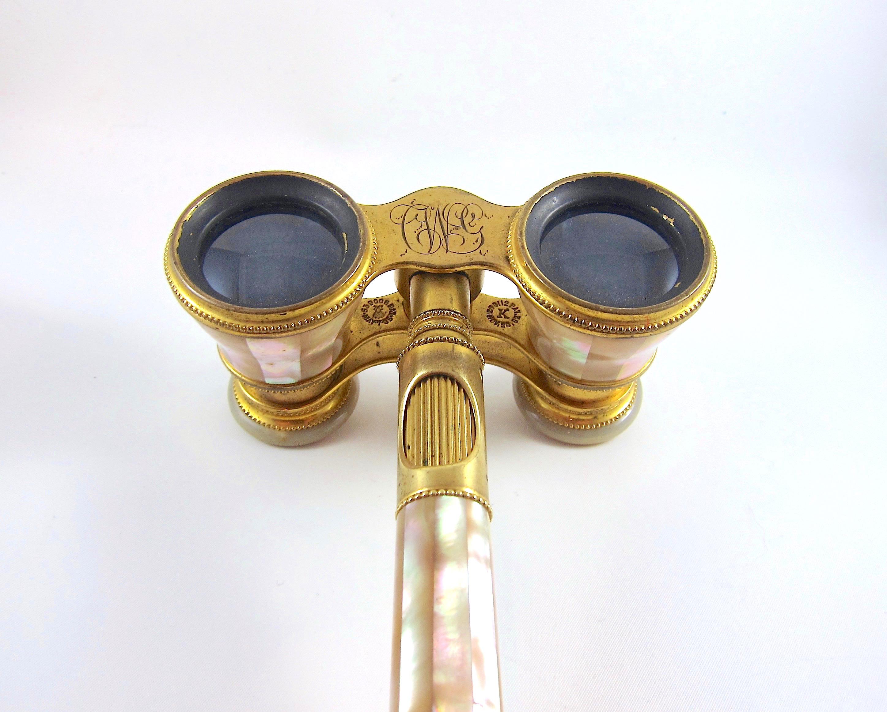 Verres d'opéra français antiques avec poignée amovible de Lemaire of Paris 4