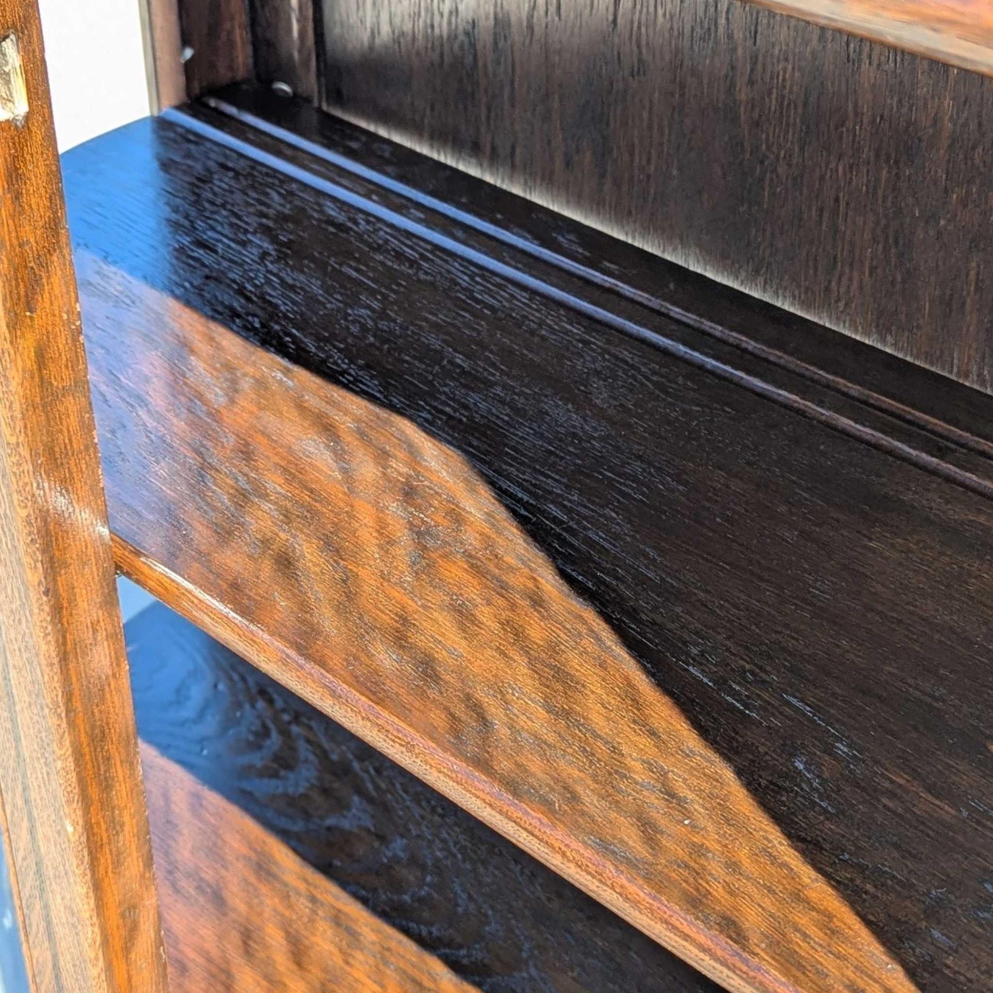 Antique French o English Curved Glass Display Cabinet, Oak, circa 1900 in vendita 7