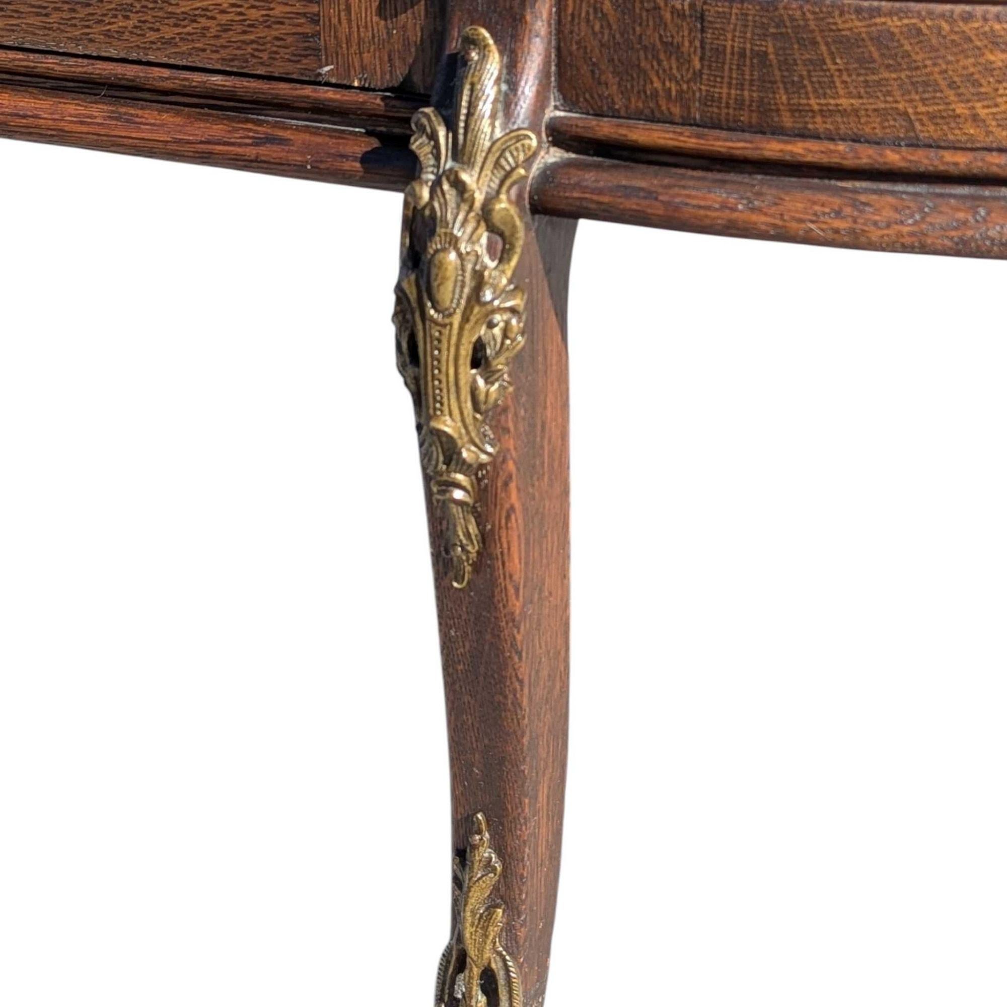 Antique French o English Curved Glass Display Cabinet, Oak, circa 1900 in vendita 8