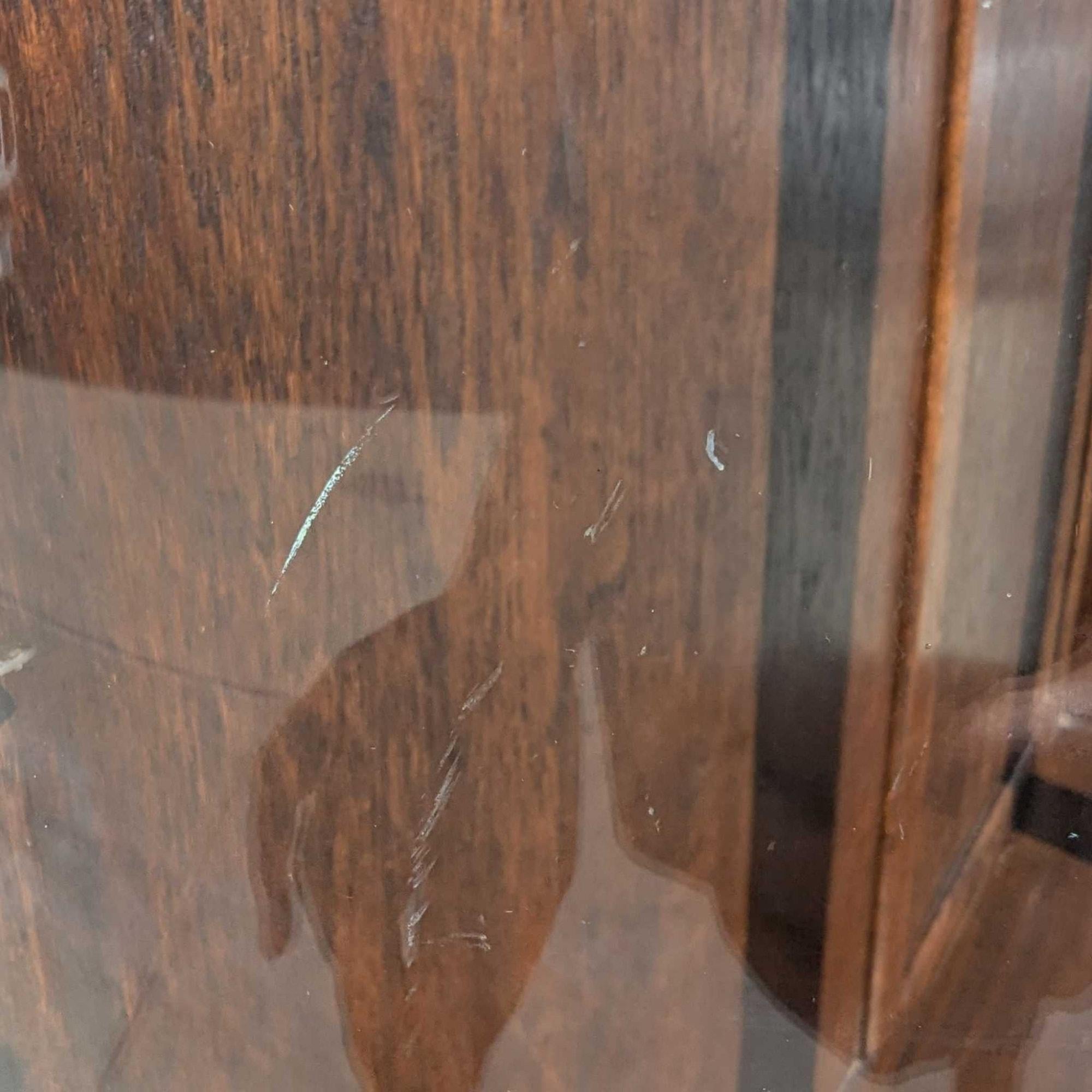 Vetro Antique French o English Curved Glass Display Cabinet, Oak, circa 1900 in vendita