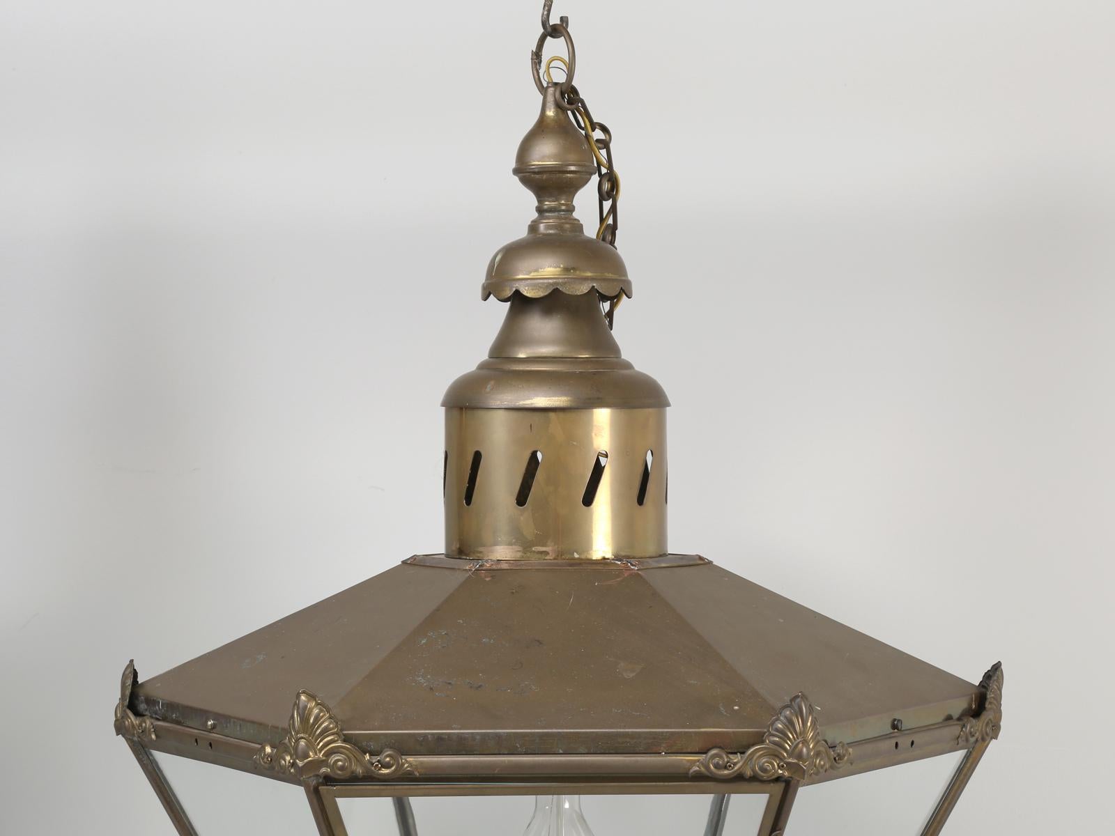 Antique French or English, Very Large Brass Lantern Completely Restored 4