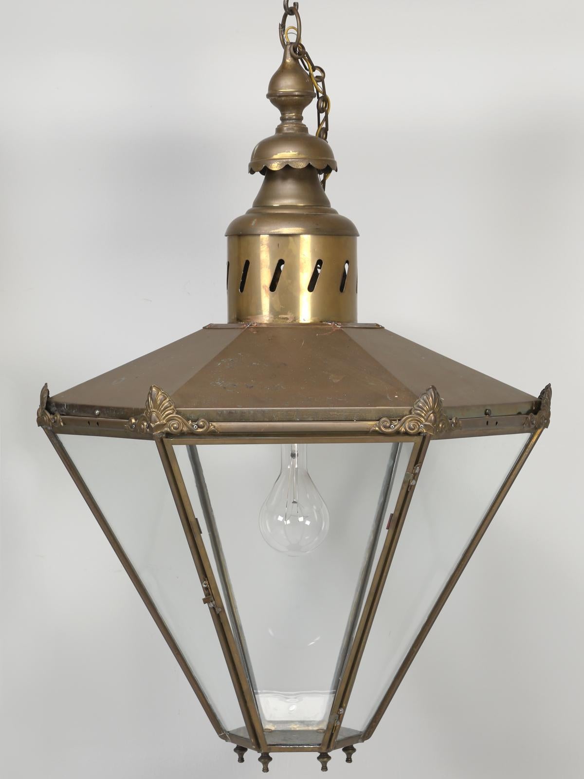 Antique French or English, Very Large Brass Lantern Completely Restored 3