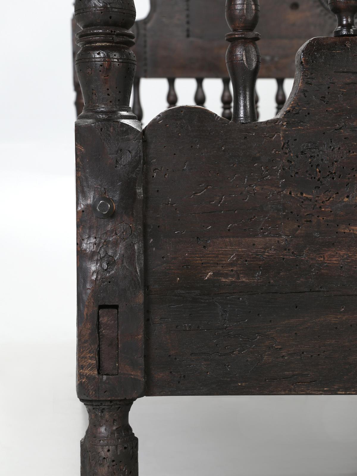 Antique French or Spanish Colonial Bed, Converted to an American Queen Size Bed 9