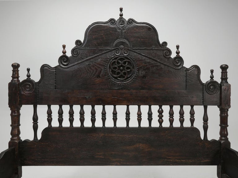 Antique French or Spanish Colonial Style Bed, Converted to a Queen Size Bed For Sale at 1stDibs