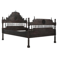 Antique French or Spanish Colonial Bed, Converted to an American Queen Size Bed