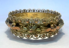 Bracelet jonc oriental français ancien 18 carats des années 1930
