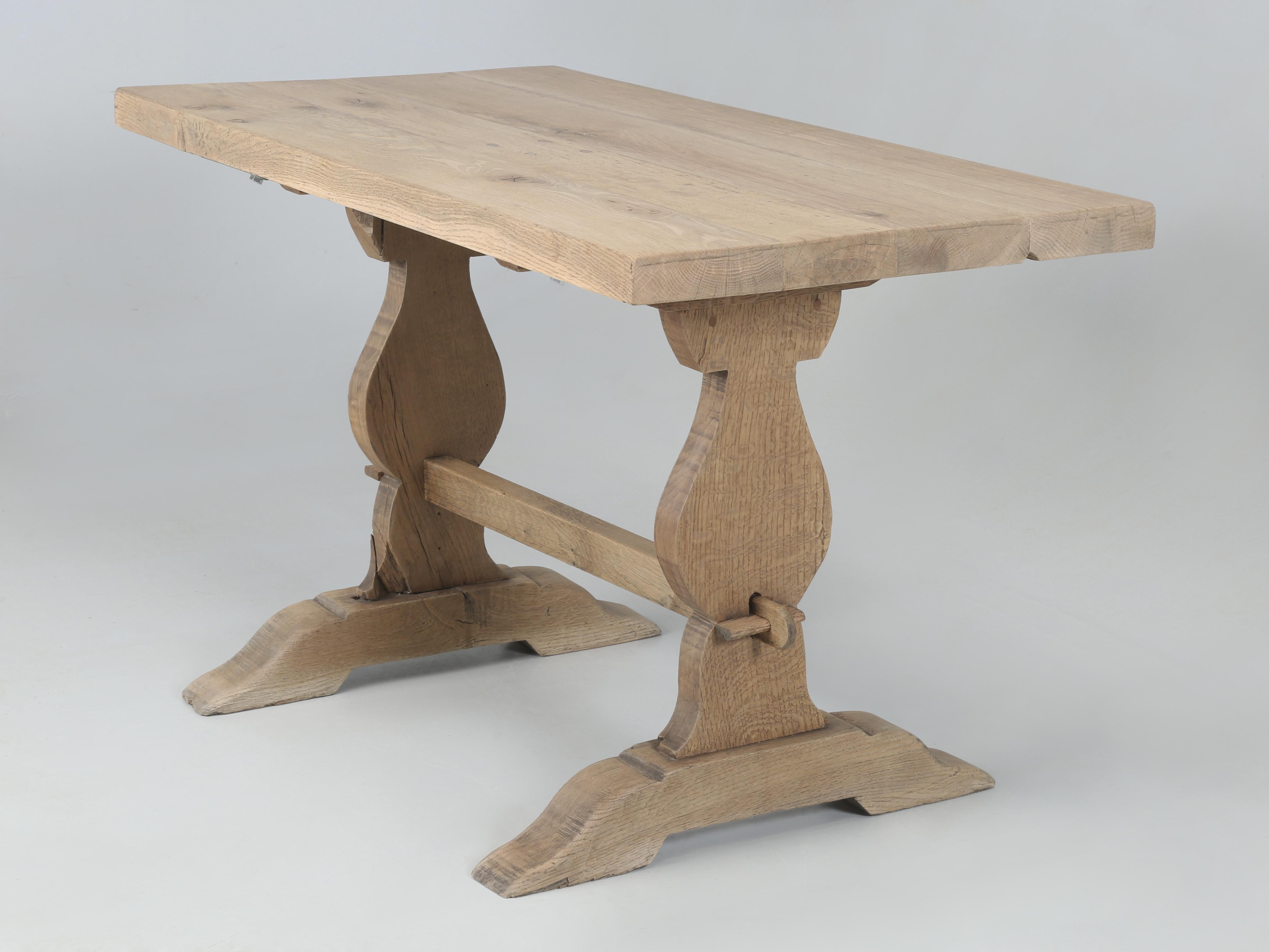 Antique French Original Bistro Table in White Oak from the South of France For Sale 10
