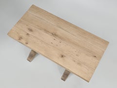 Antique French Original Bistro Table in White Oak from the South of France