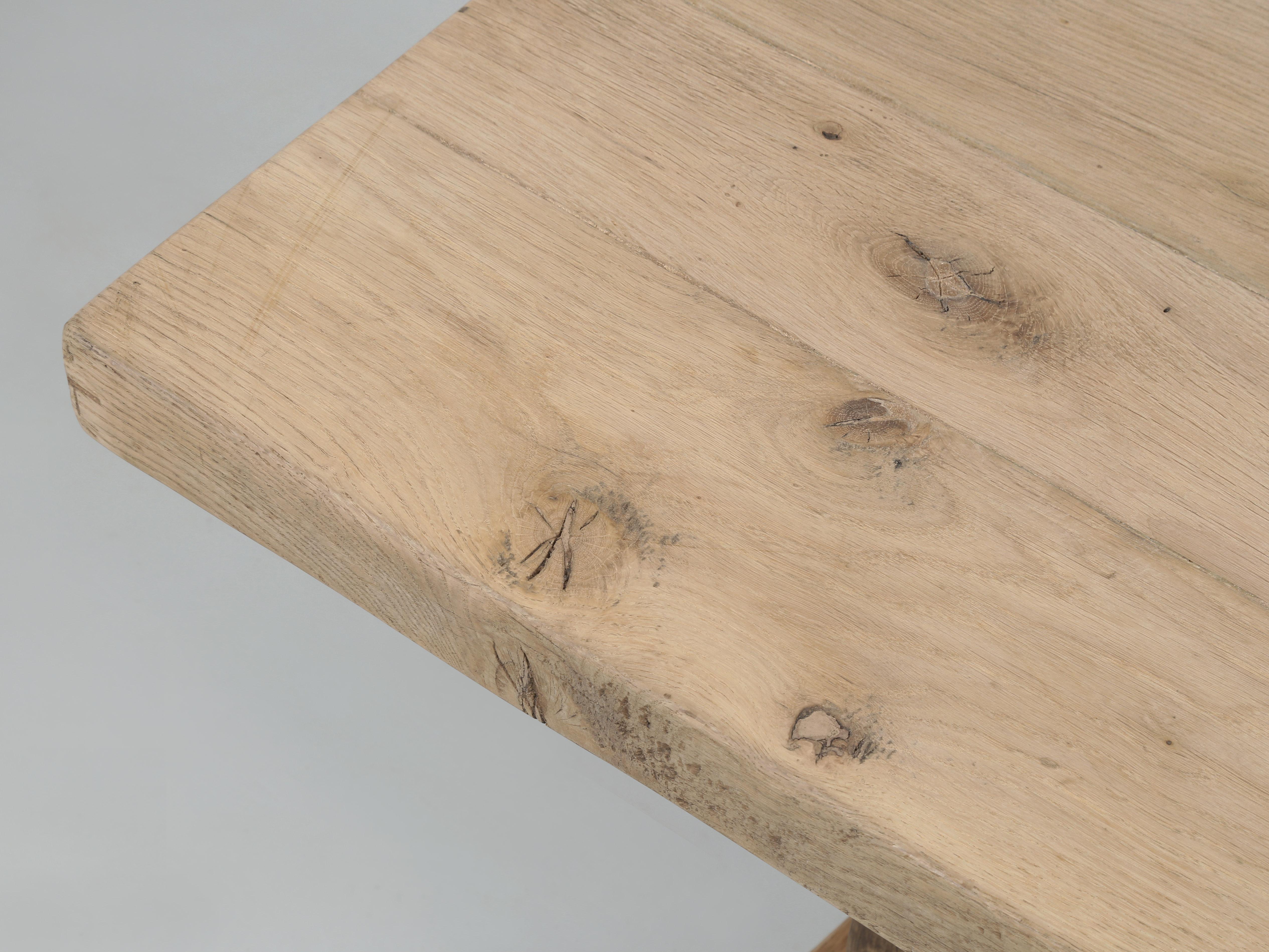 Country Antique French Original Bistro Table in White Oak from the South of France For Sale