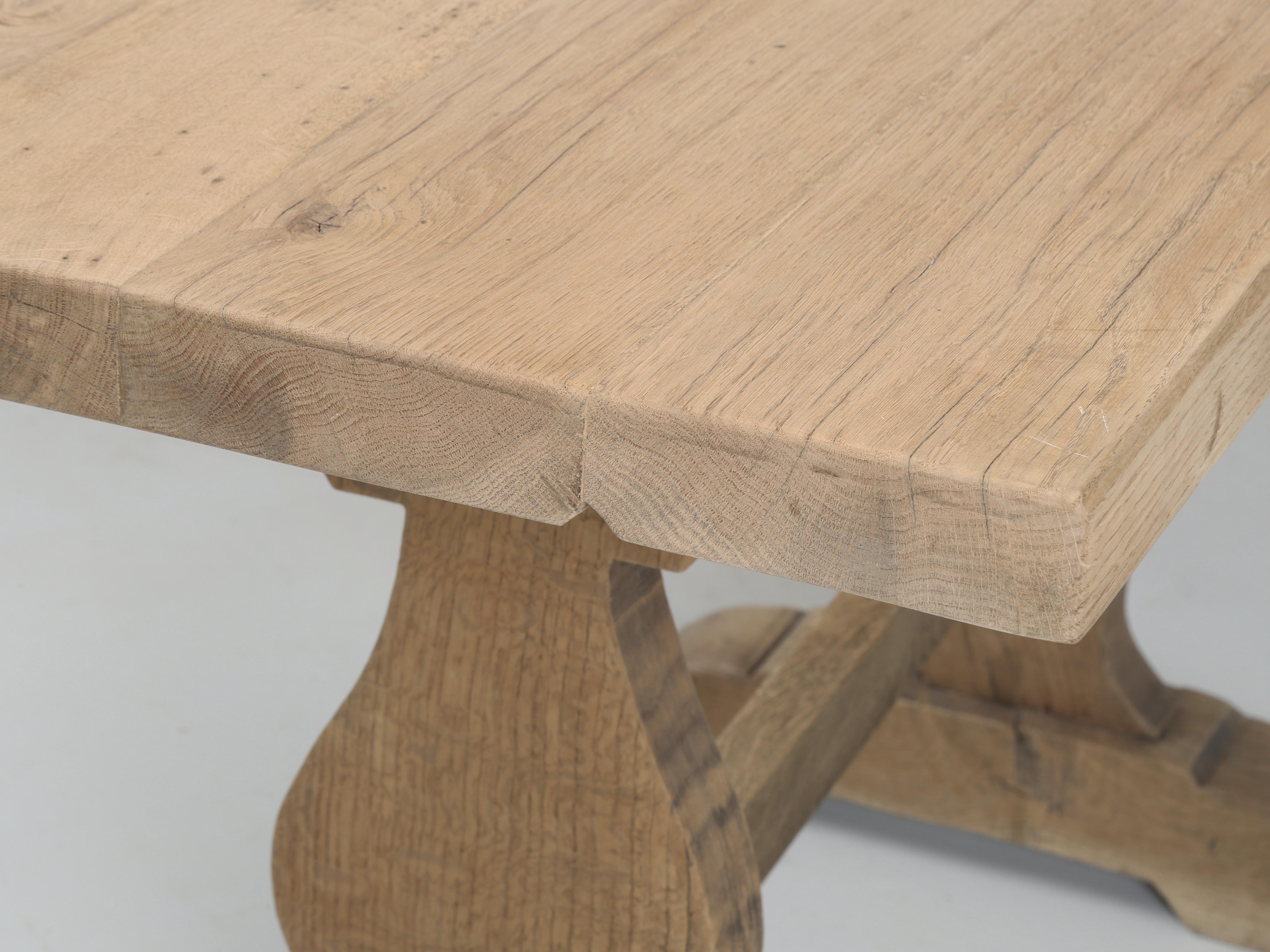 Wood Antique French Original Bistro Table in White Oak from the South of France For Sale
