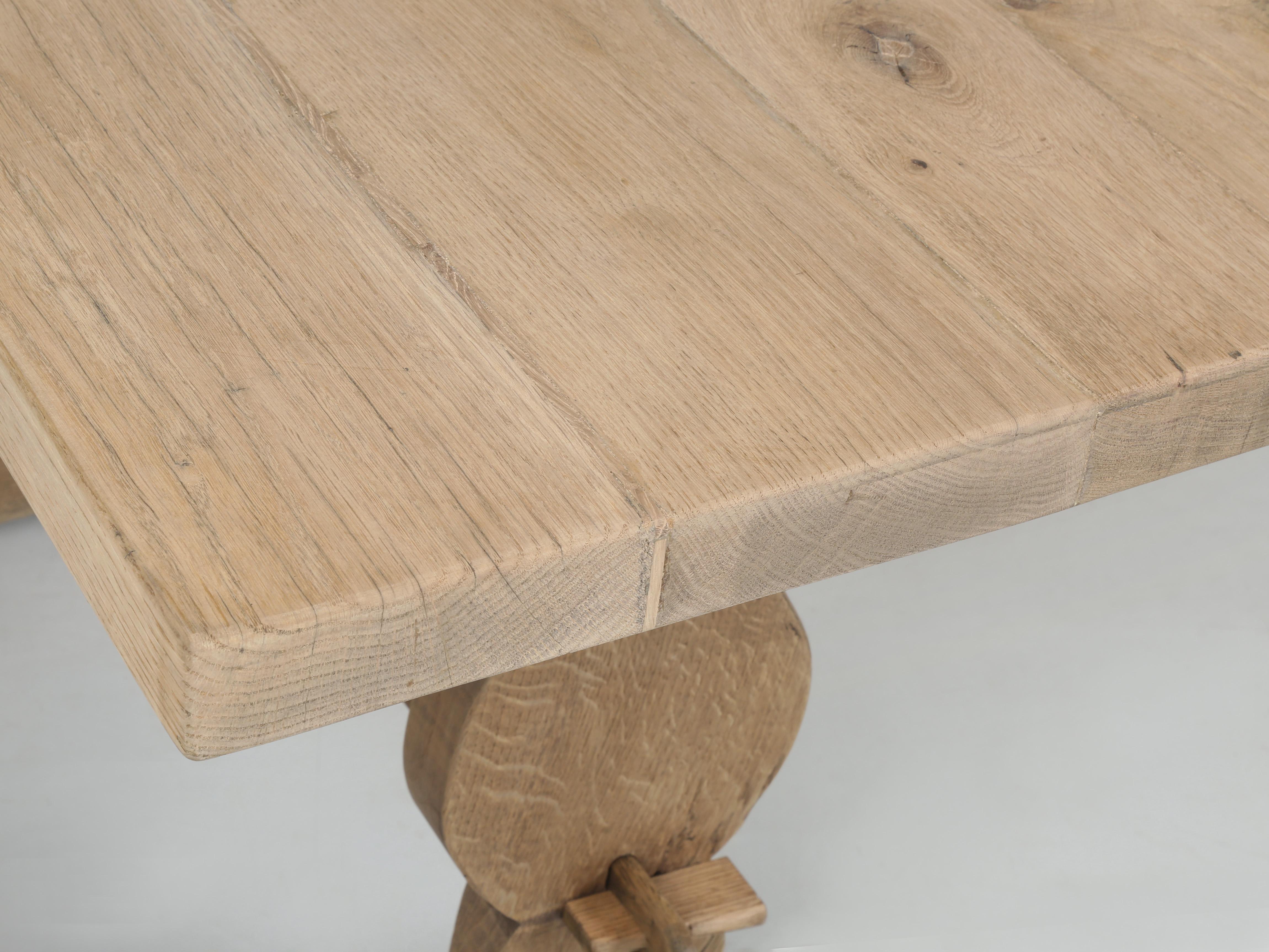 Antique French Original Bistro Table in White Oak from the South of France For Sale 1