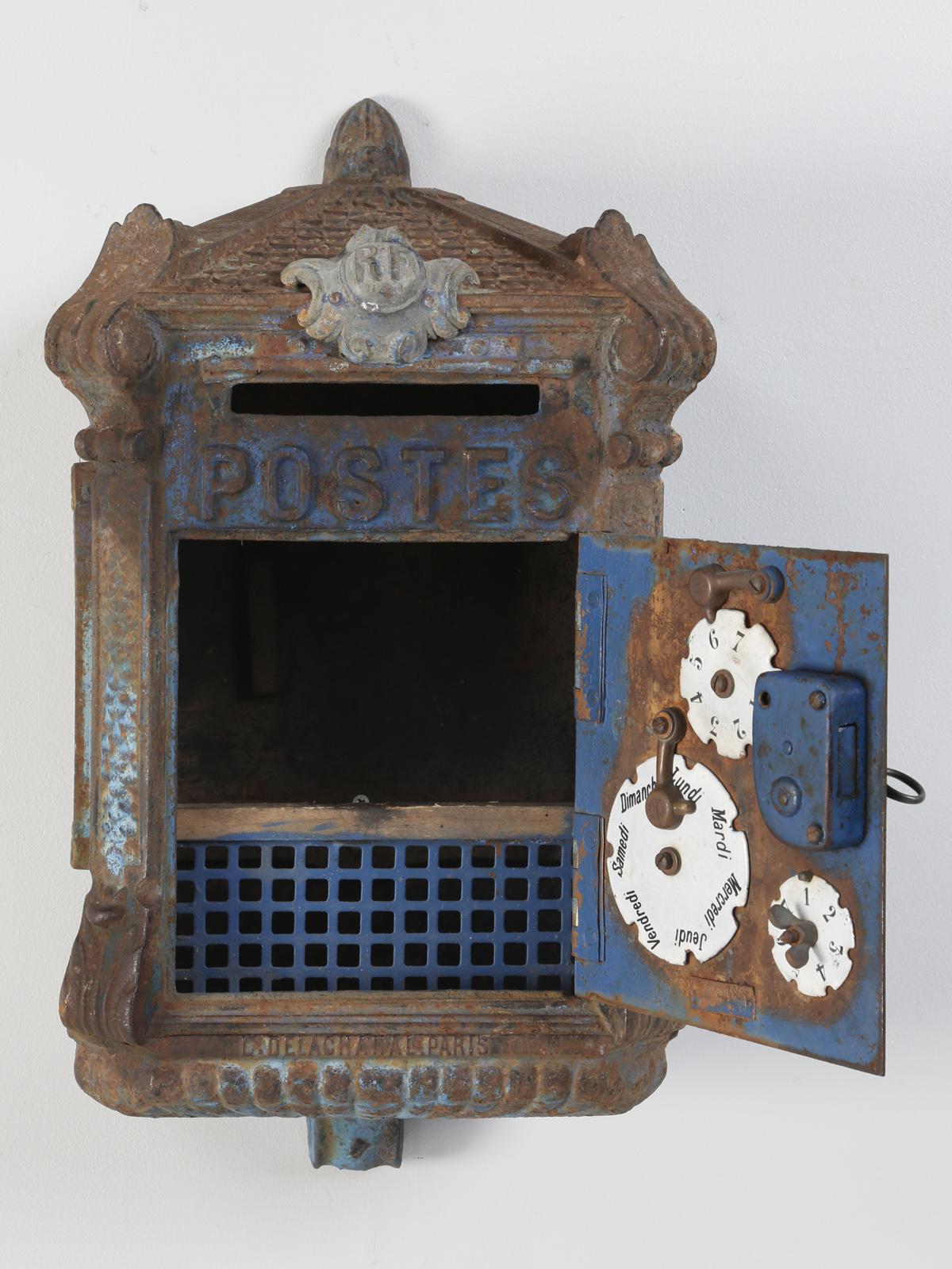 Antique French Original Paint Mailbox by Delachanal Paris 2