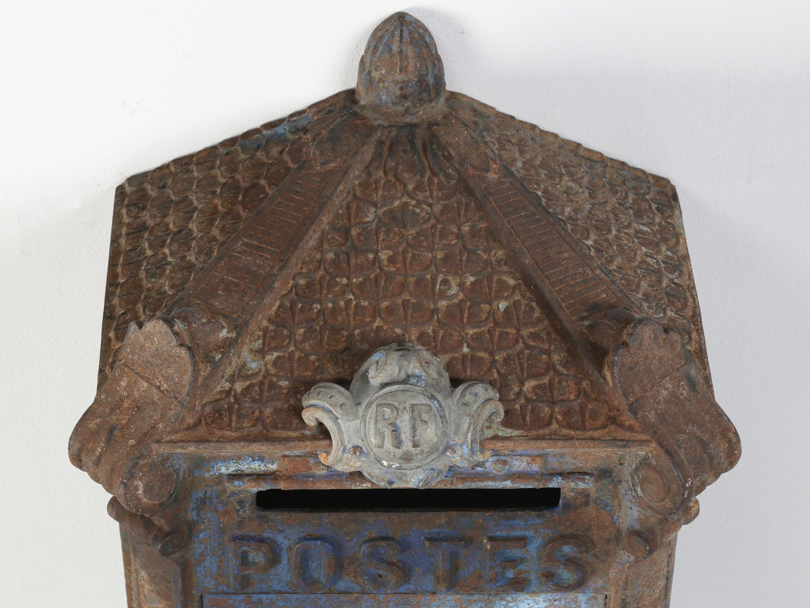 For over 25 years, we have been purchasing antique French mailboxes, from the early to mid-1900s and without exception, every time we would find a blue painted French mailbox, at some antique dealer, it was never for sale, only the yellow French
