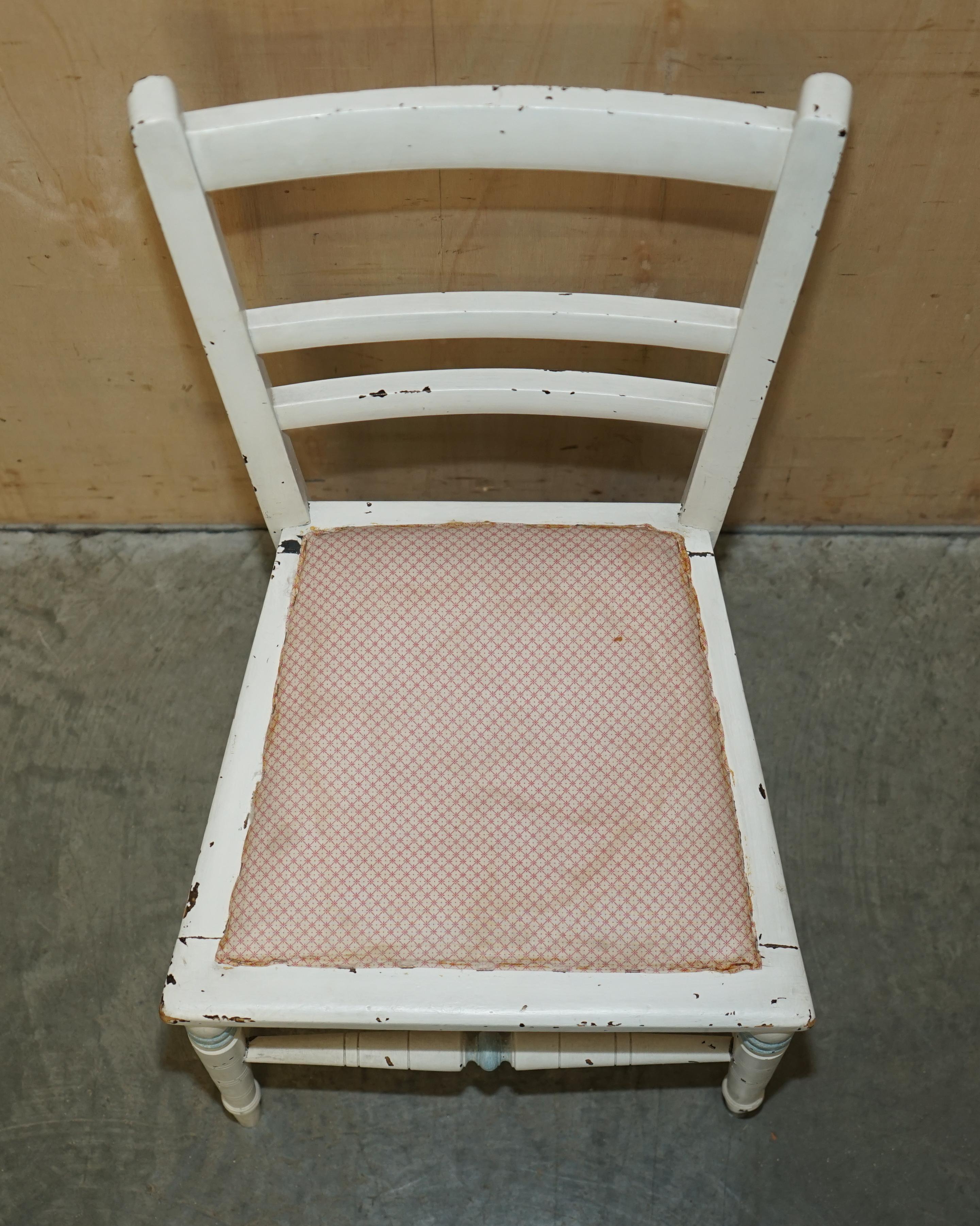 Antique French Original Paint Side Chair in Nicely Distressed Order Throughout For Sale 8