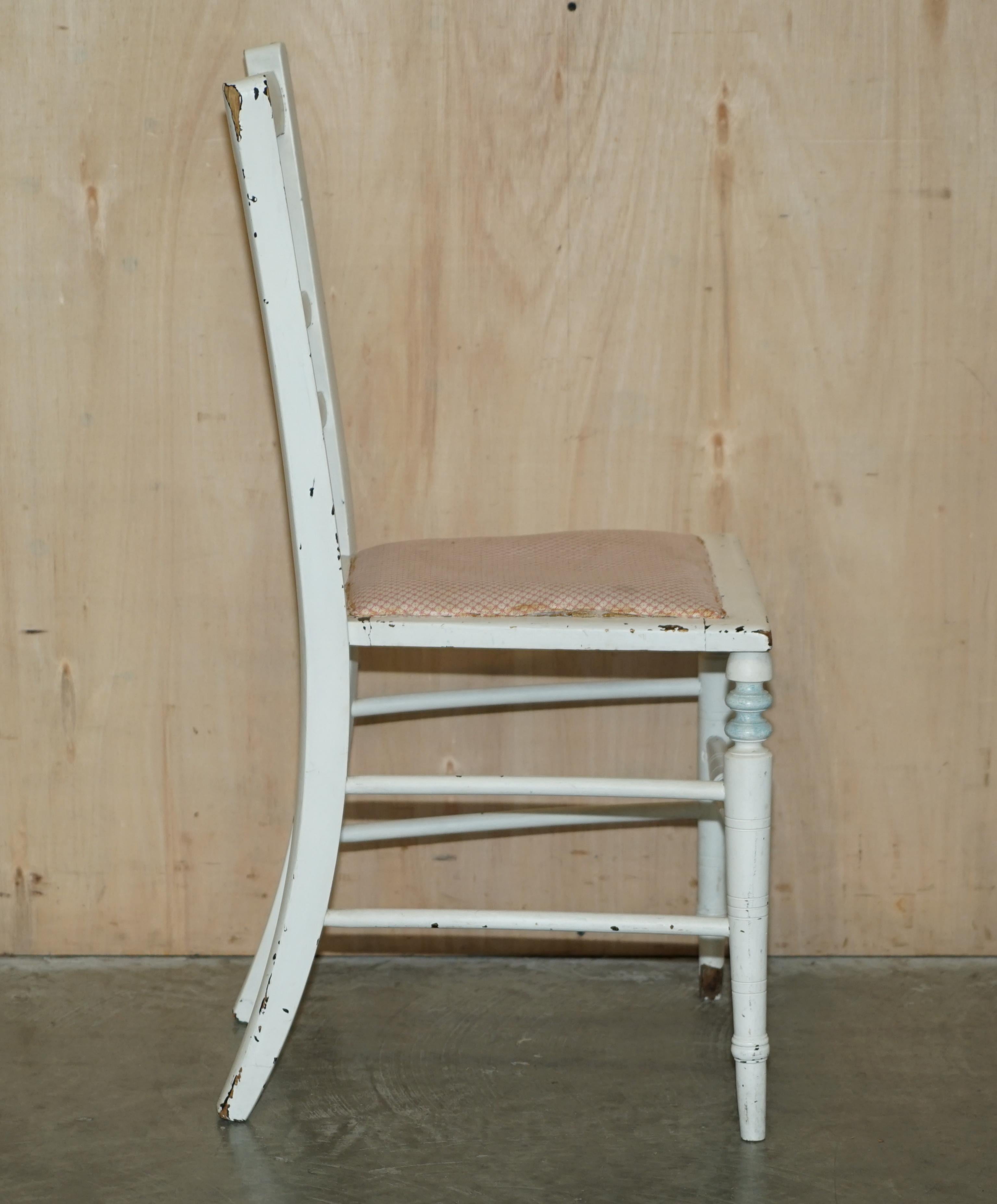 Antique French Original Paint Side Chair in Nicely Distressed Order Throughout For Sale 8