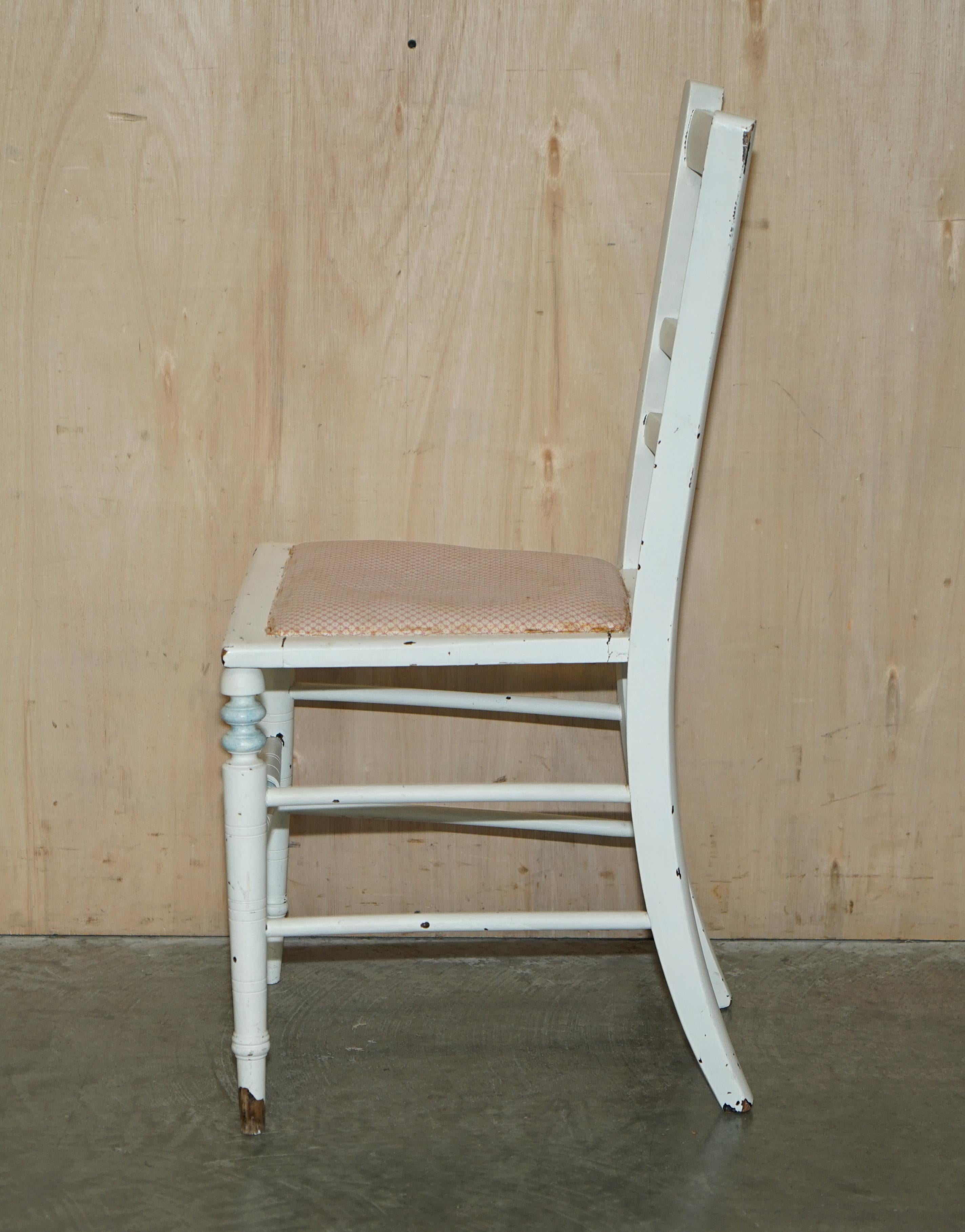 Antique French Original Paint Side Chair in Nicely Distressed Order Throughout For Sale 11