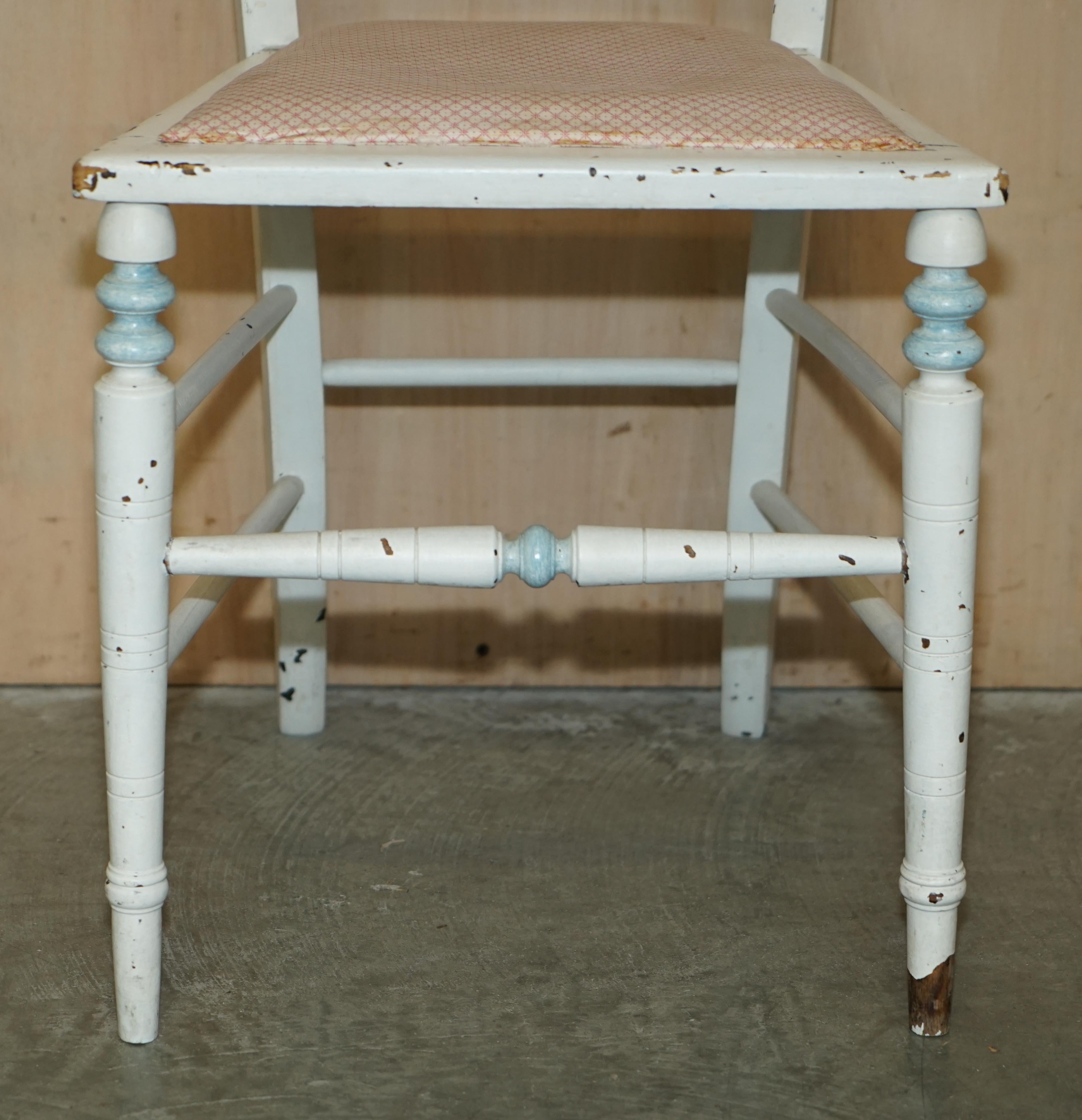 Oak Antique French Original Paint Side Chair in Nicely Distressed Order Throughout For Sale