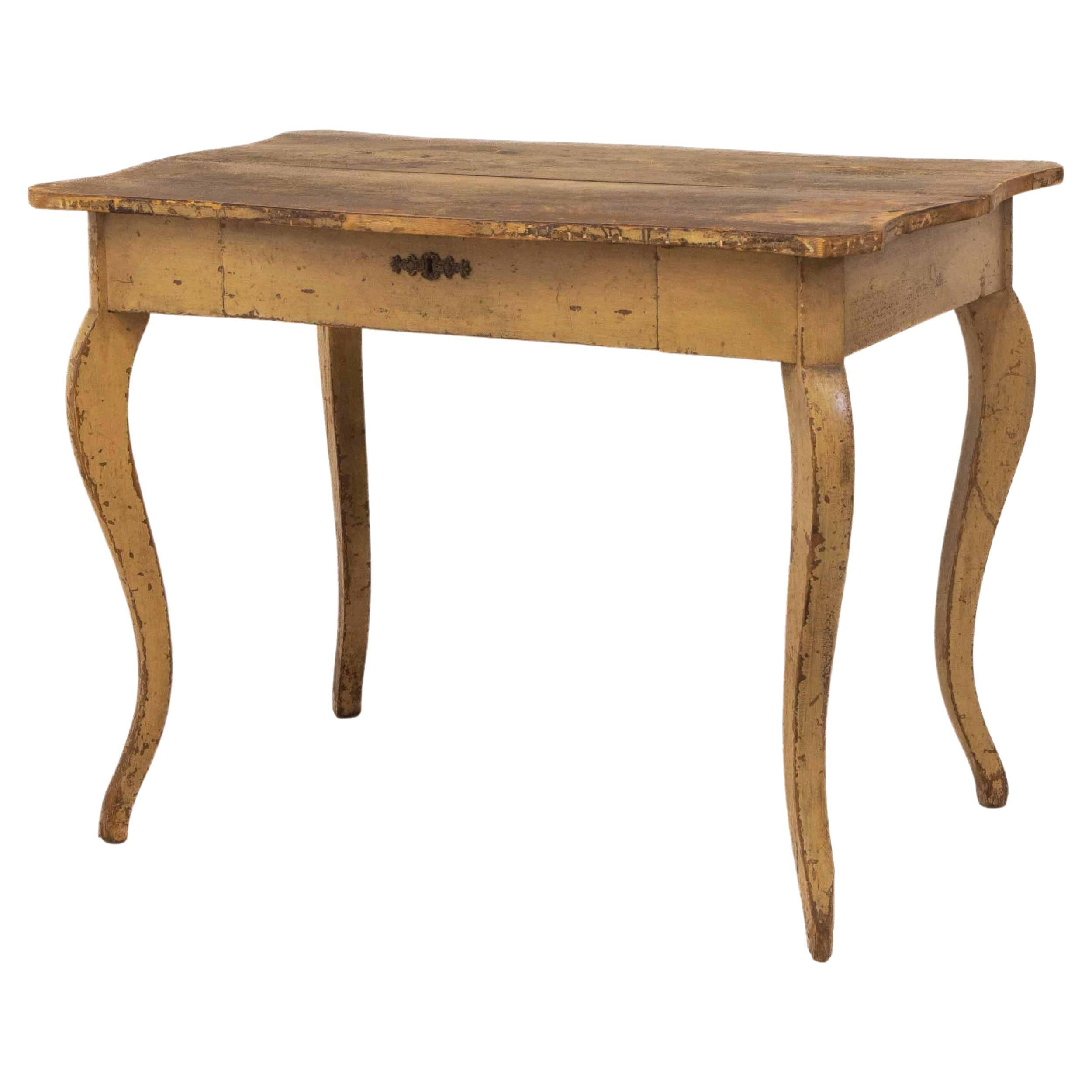 Antique French Original Painted Occasional Table with Drawer Desk For Sale