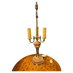 Antique French Ormalu & Rouge Marble Table Lamp, Louis XVI Style, 1850