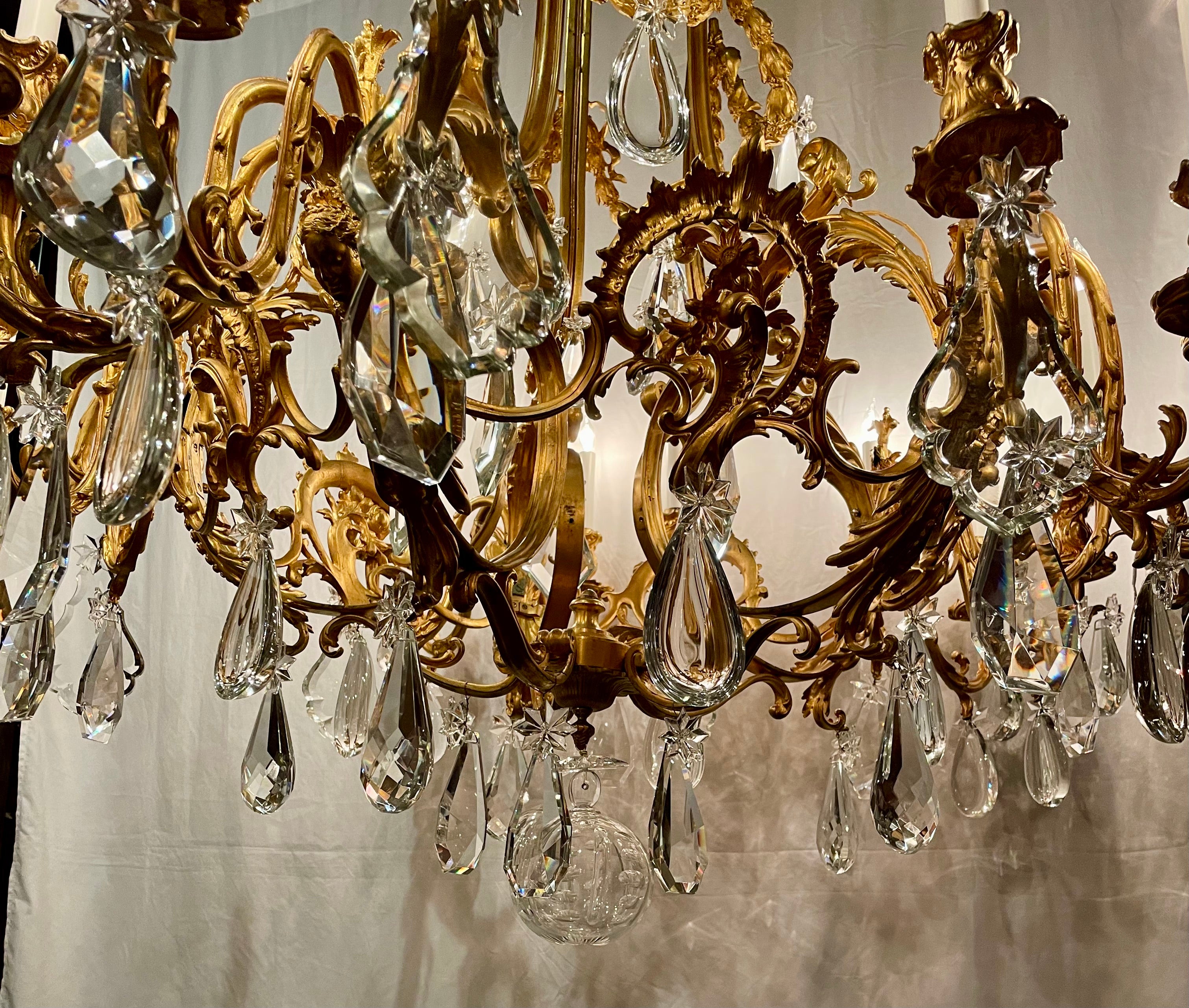 Antique French Ormolu and Crystal Chandelier, Circa 1890's. For Sale 1