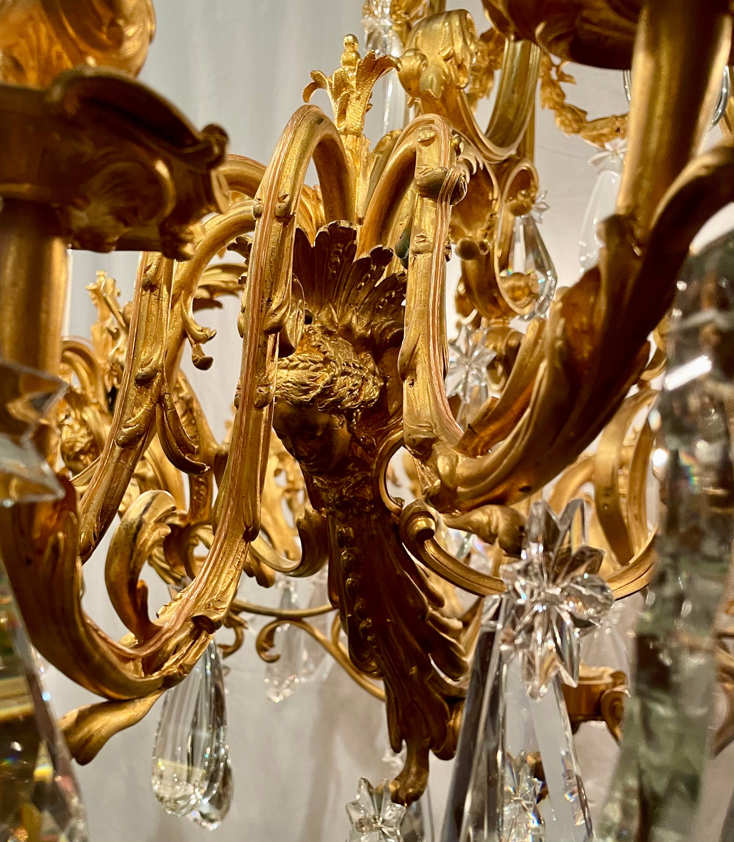 Antique French Ormolu and Crystal Chandelier, Circa 1890's. For Sale 2