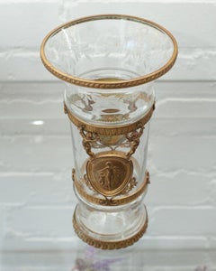 Antique French Ormolu and Cut Crystal Trumpet Vase
