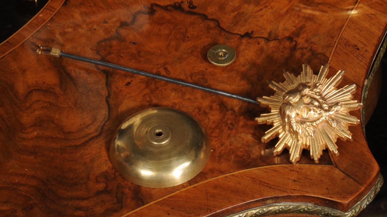 Antique French Ormolu and Marble Portico Clock Set 13