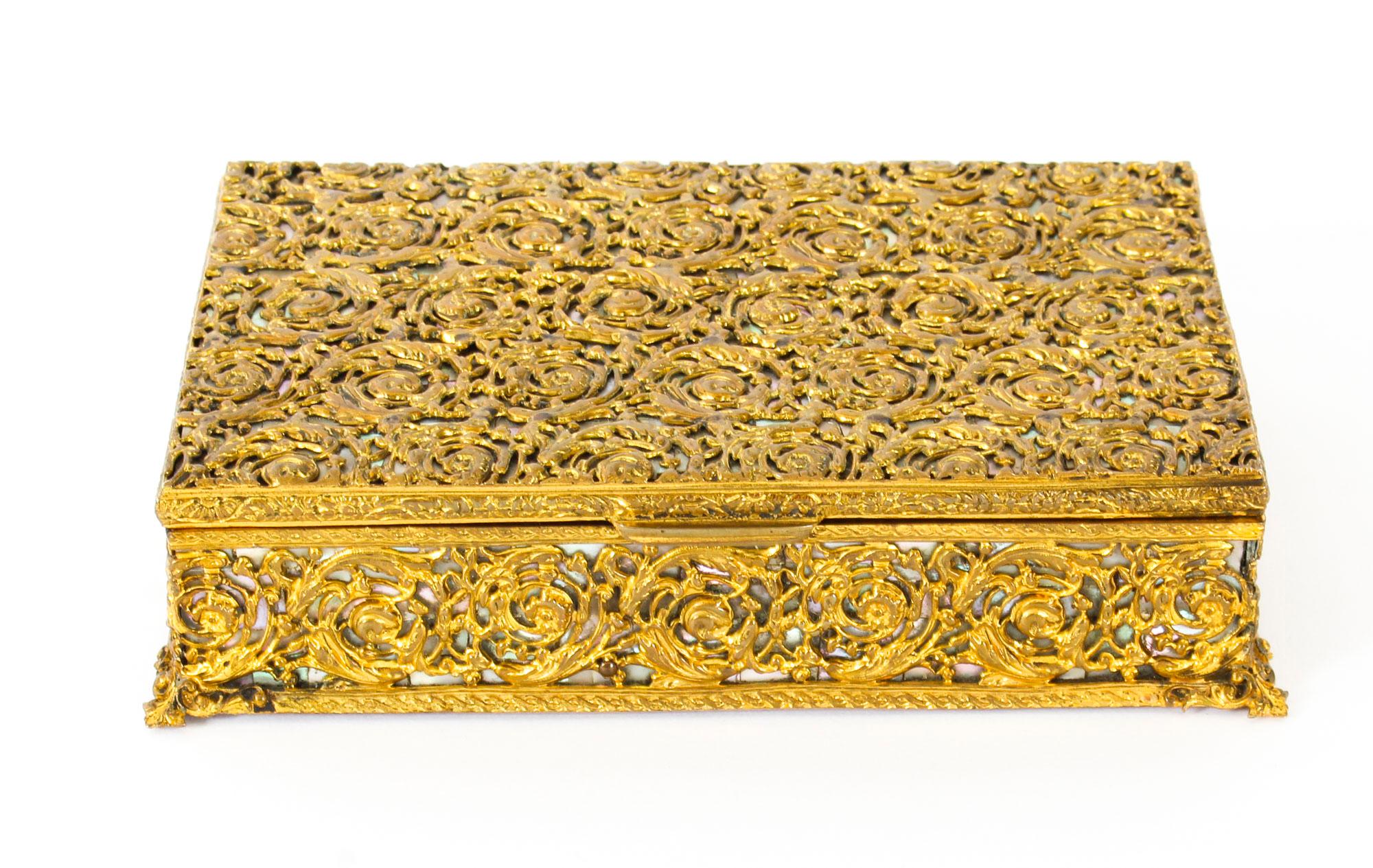 Antique French Ormolu and Mother of Pearl Casket, 19th Century 6