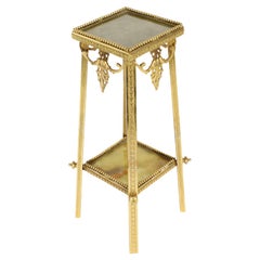 Antike Französisch Ormolu und Onyx Miniature Tisch Pedestal Stand 19.