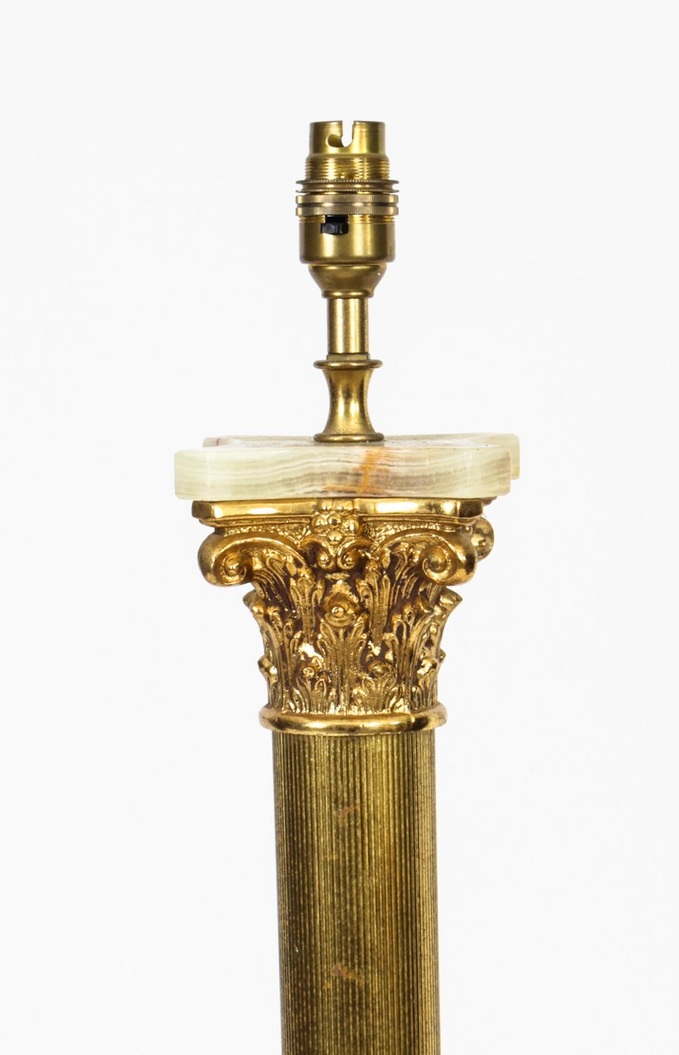 Late 19th Century Antique French Ormolu and Onyx Table Lamp 19th Century
