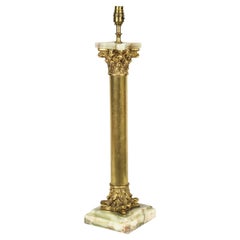 Antique French Ormolu and Onyx Table Lamp 19th Century